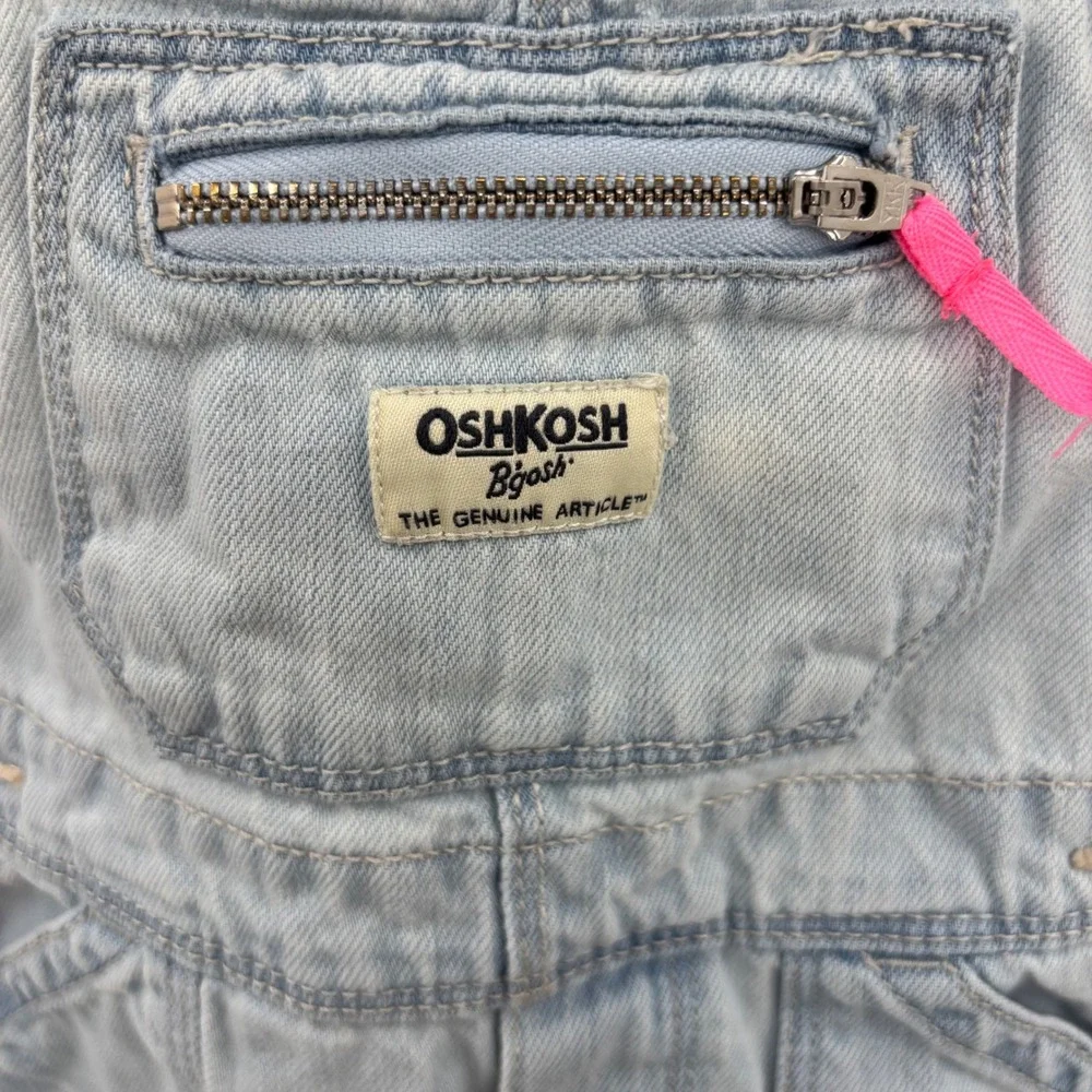OshKosh Bgosh Kids 2T Light Wash Denim Cherry‎ Shortalls Overalls GCL15232-SML